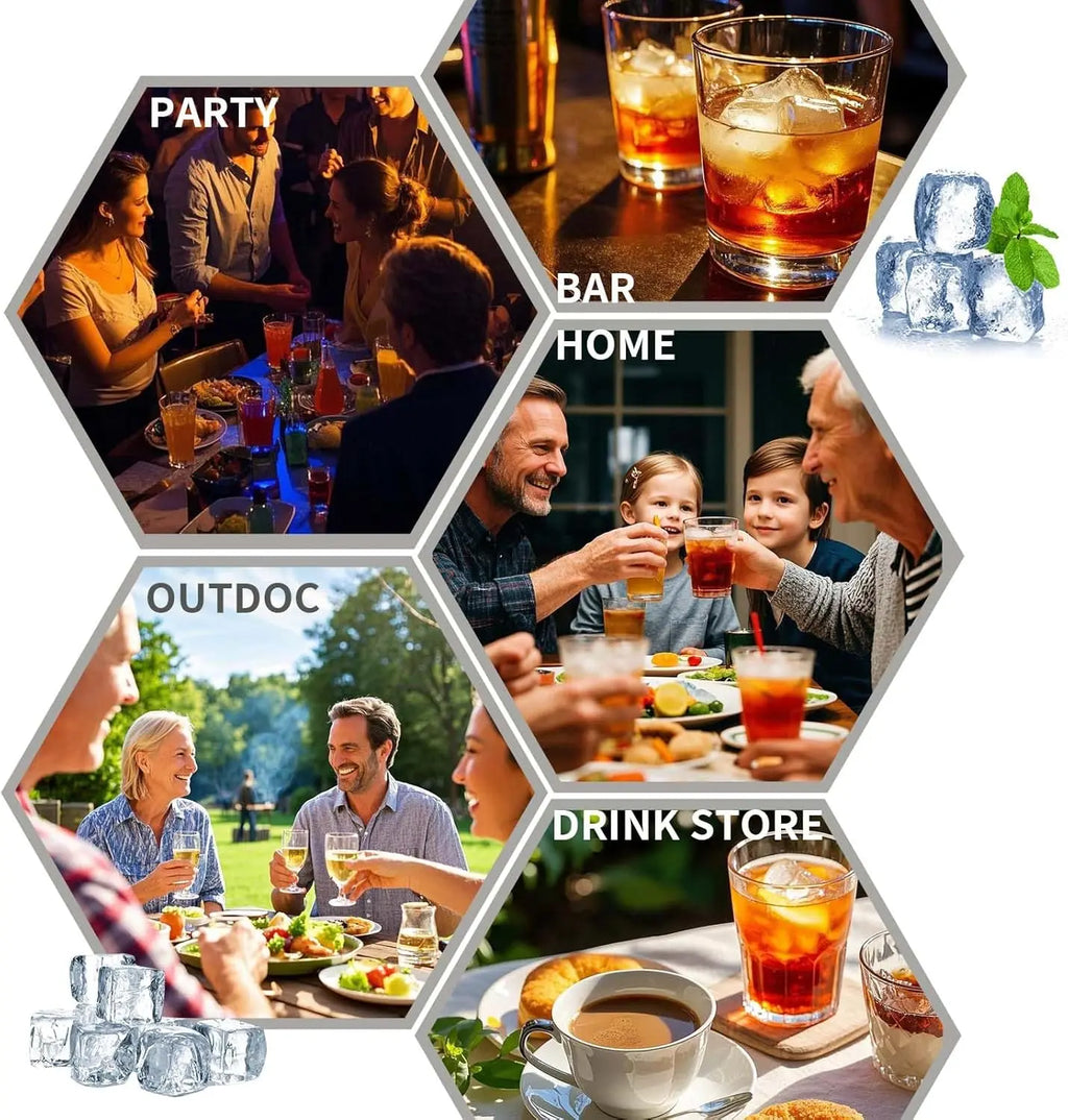 Double-Deck 48-Cube Portable Ice Maker & Ice Cream Maker Machines, Easy-Press Lid, Silicone Trays, Durable Countertop Tool for Cold Summer Drinks, DIY Frozen Food, Icecream Maker Machines