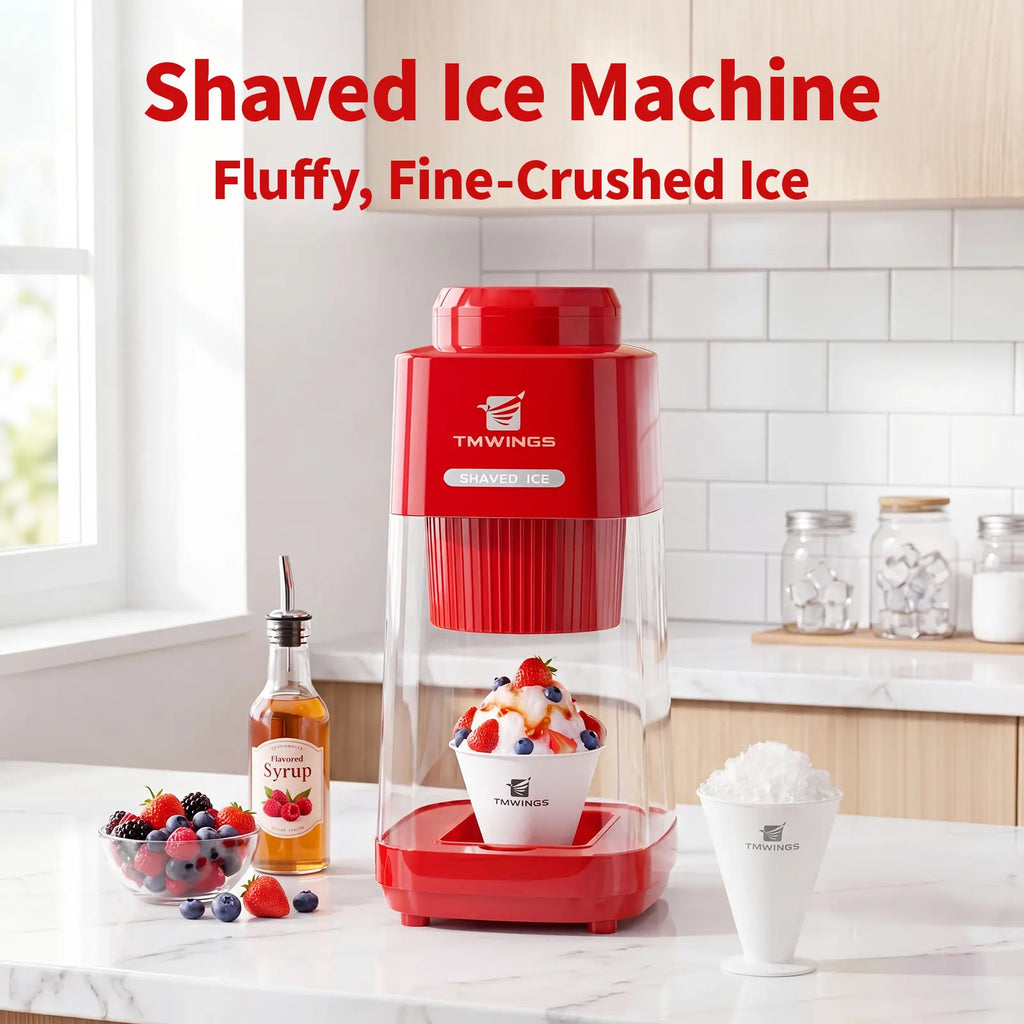 Summervibes [NEW] TMWINGS Electric Ice Shaver and Crusher – Portable Snow Cone & Slushy Maker with Stainless Steel Blades, One-Touch Operation, Easy to Clean – for Summer Drinks, Cocktails, Kitchen, Parties