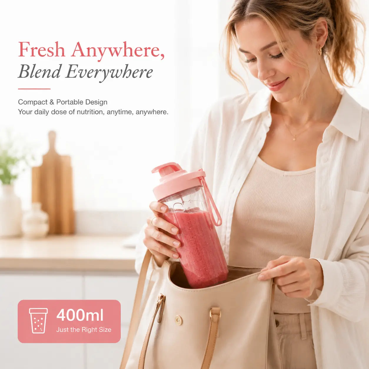 Ultimate Portable Blender! USB Rechargeable & Compact for Smoothies On-The-Go - Perfect Travel, Back to School & Gym! Leak Proof Design, Makes Shakes & Baby Food in Seconds Cup Juicer Rechargeable Mini Blender Vegetable