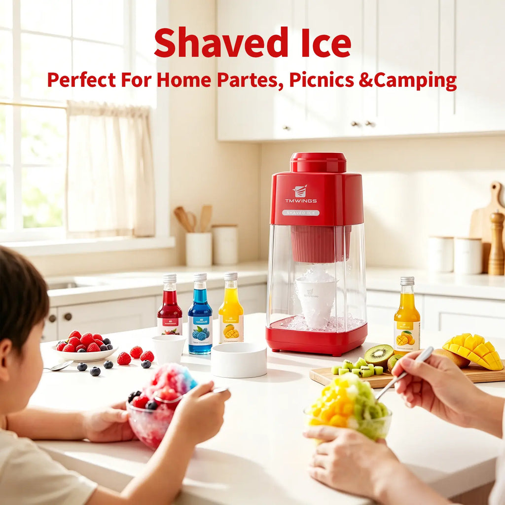 Summervibes [NEW] TMWINGS Electric Ice Shaver and Crusher – Portable Snow Cone & Slushy Maker with Stainless Steel Blades, One-Touch Operation, Easy to Clean – for Summer Drinks, Cocktails, Kitchen, Parties
