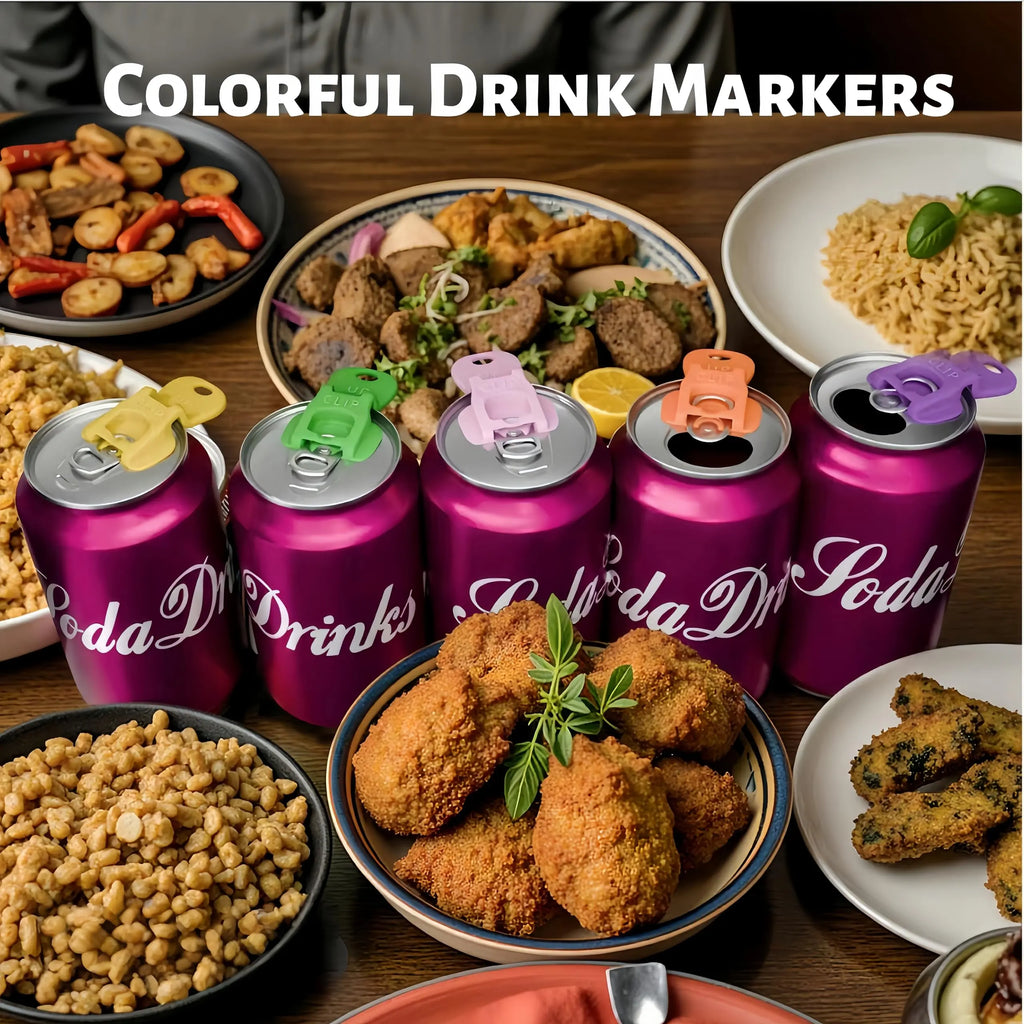 6PCS Colorful Can Tab Openers & Leak-Proof Drink Covers – One-Hand Soda Can Opener and Reusable Protector Caps for Coke, Beer, Soda, and Aluminum Cans for Parties, BBQ, Camping & Travel(New Model)
