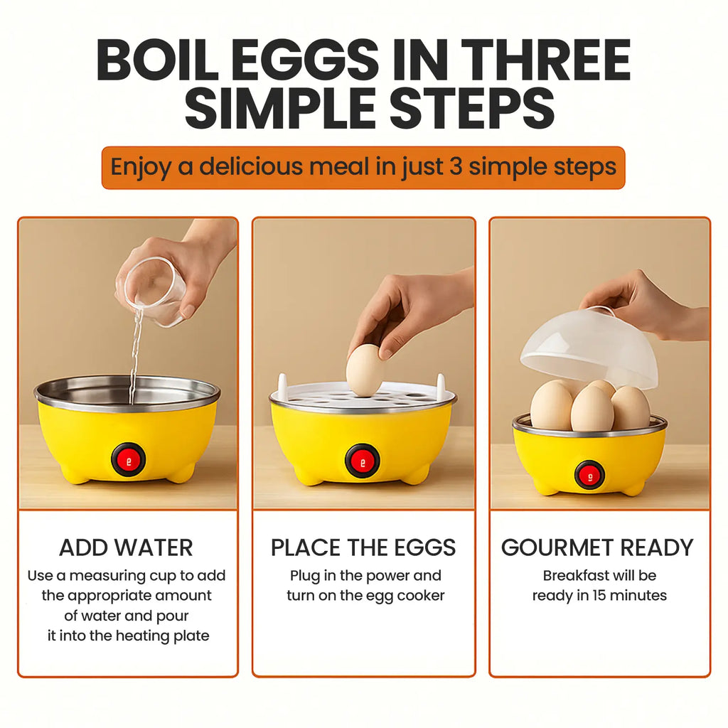 Rapid Egg Cooker,350W Rapid Electric Egg Maker, Egg Steamer,Egg Boiler,Cookers with Automatic Shut Off,7 Eggs Capacity Lazy Egg Boiler,Multifunction Heated Milk,Heated Food