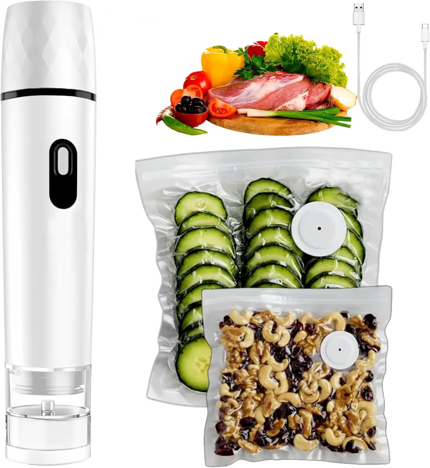 Compact Vacuum Sealer for Food ,Powerful Handheld Vacuum Sealer Machine, Seal Meal Saver, Portable Food Sealer