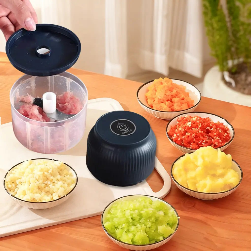 Electric Food Processor Vegetable Chopper, Mini USB Charging Wireless Onion Cutter for Veggies, Ginger, Fruits, Nuts, Herbs, Etc