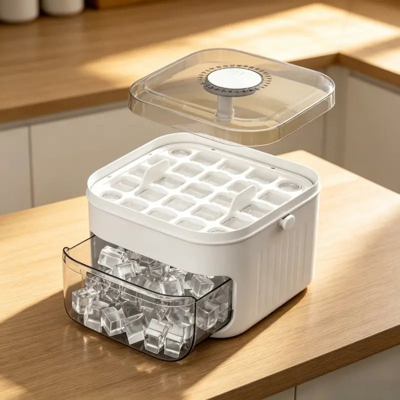 50-Cube Extra-Large Push-Button Ice Maker with Ice Scoop and Ice Storage Bin—Features Easy-To-Remove Quick-Release Ice Trays for Convenient Ice Retrieval, a Must-Have for Any Kitchen, Ice Cubes Maker