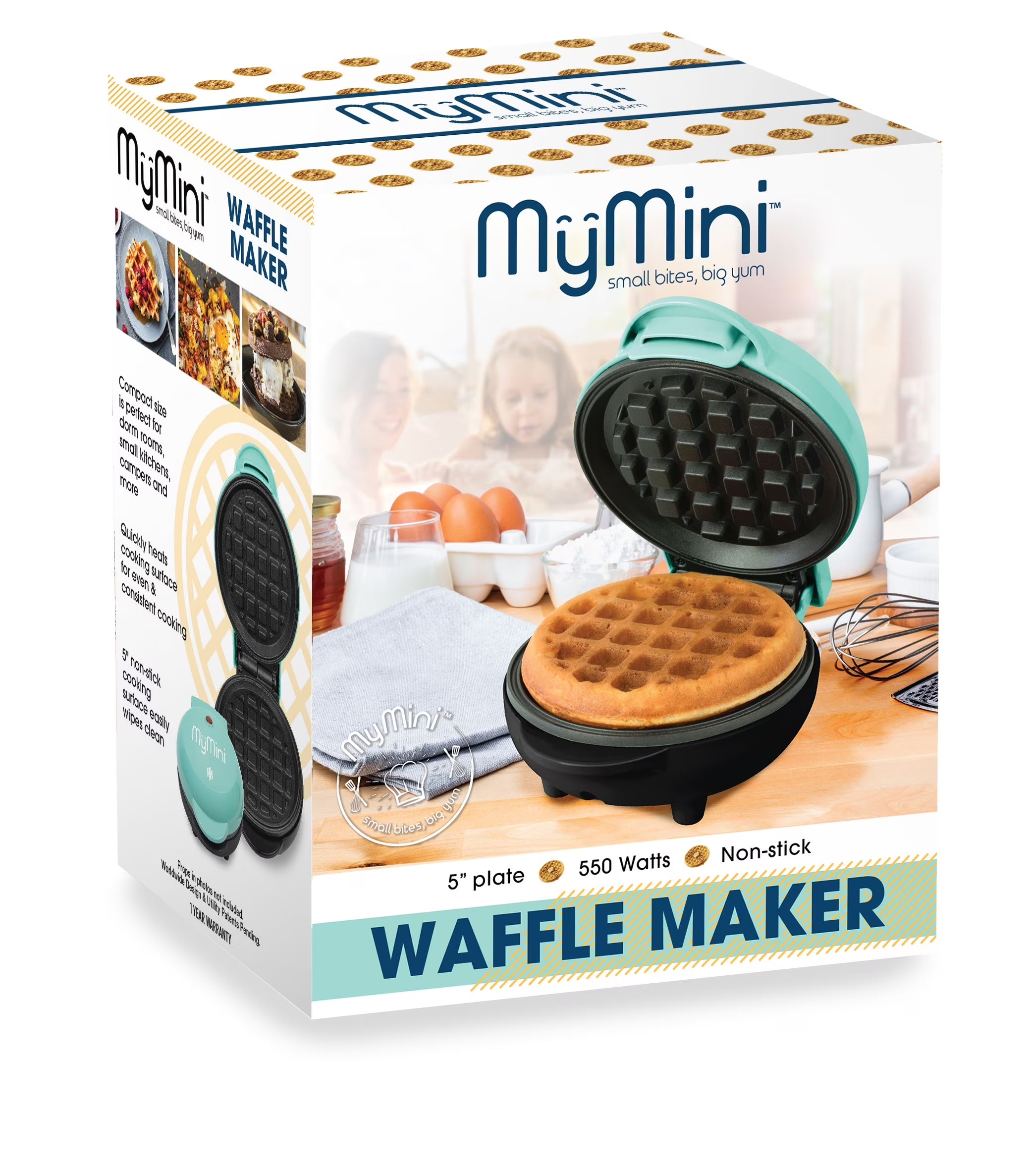 Waffle Maker, Teal