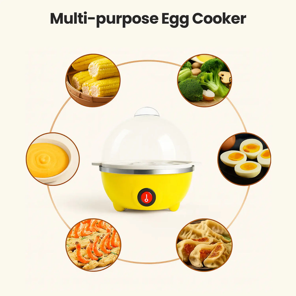 Rapid Egg Cooker,350W Rapid Electric Egg Maker, Egg Steamer,Egg Boiler,Cookers with Automatic Shut Off,7 Eggs Capacity Lazy Egg Boiler,Multifunction Heated Milk,Heated Food