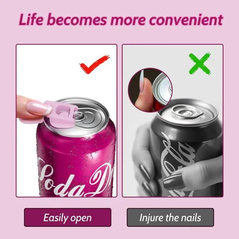 6PCS Colorful Can Tab Openers & Leak-Proof Drink Covers – One-Hand Soda Can Opener and Reusable Protector Caps for Coke, Beer, Soda, and Aluminum Cans for Parties, BBQ, Camping & Travel(New Model)