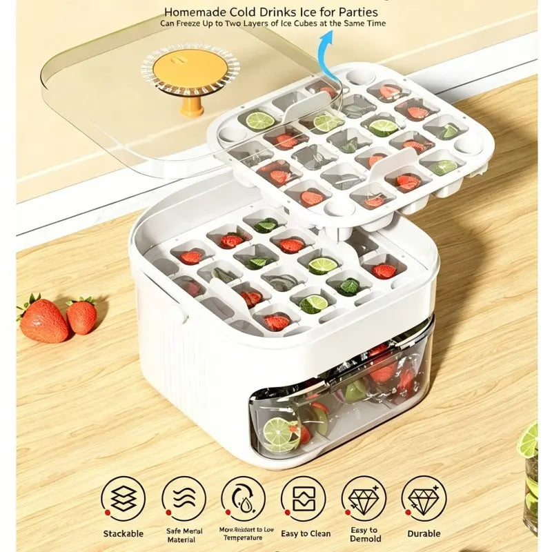 50-Cube Extra-Large Push-Button Ice Maker with Ice Scoop and Ice Storage Bin—Features Easy-To-Remove Quick-Release Ice Trays for Convenient Ice Retrieval, a Must-Have for Any Kitchen, Ice Cubes Maker
