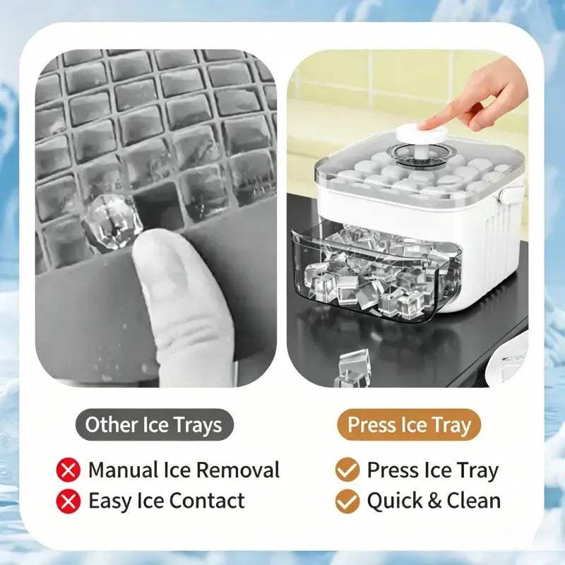 50-Cube Extra-Large Push-Button Ice Maker with Ice Scoop and Ice Storage Bin—Features Easy-To-Remove Quick-Release Ice Trays for Convenient Ice Retrieval, a Must-Have for Any Kitchen, Ice Cubes Maker