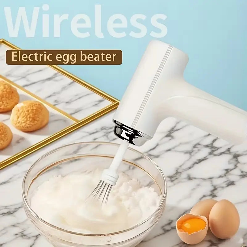 1Pc Handheld Electric Mixer, USB Rechargeable, Cordless, Egg Beater, Suitable for Baking and Cooking, Portable for Cream, Pastry, and Yolk Mixing, Baking Cakes, , Muffins, Ergonomic Handle, Durable Design, Ideal for Home Bakers & Professionals